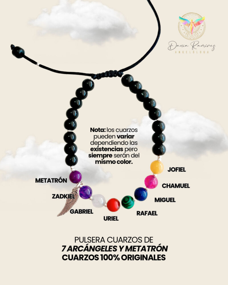Pulsera de Cuarzos de 7 Arcángeles y Metratón